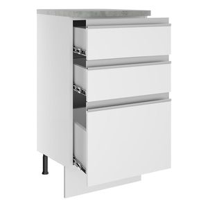 Gabinete bajo Madesa 40 cm 3 cajones blanco glamy