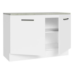 Gabinete Madesa de fregadero 2 puertas con encimera blanco agata
