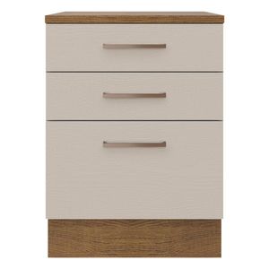 Gabinete bajo Madesa 60cm 3 cajones marron crema agata