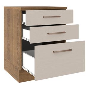 Gabinete bajo Madesa 60cm 3 cajones marron crema agata