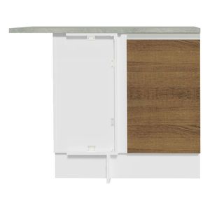 Gabinete bajo de esquina Madesa 1 Puerta blanco marron glamy