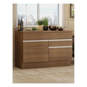 Gabinete para fregadero Madesa 120cm 1 puerta 2 cajones con tablero marron glamy
