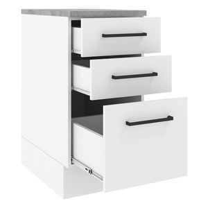 Gabinete bajo Madesa 40 cm 3 cajones blanco agata