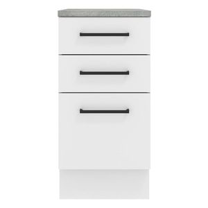 Gabinete bajo Madesa 40 cm 3 cajones blanco agata