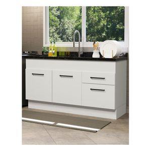 Gabinete para Fregadero Madesa 150cm sin fregadero ni encimera blanco agata
