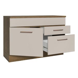 Gabinete de fregadero Madesa 1 puerta 2 cajones con encimera rustic crema agata