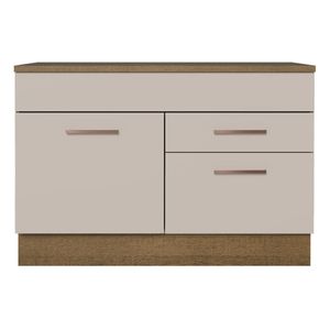 Gabinete de fregadero Madesa 1 puerta 2 cajones con encimera rustic crema agata
