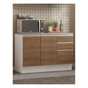 Gabinete Madesa 120cm con encimera blanco marron glamy