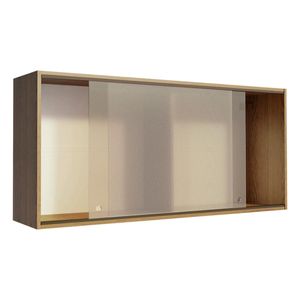 Gabinete superior Madesa 2 puertas corredera vidrio marron emilly