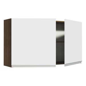 Gabinete superior Madesa 120cm 2 puertas marron blanco Glamy