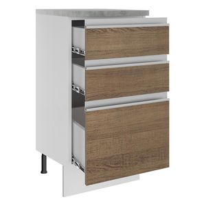 Gabinete bajo Madesa 40 cm 3 cajones blanco glamy