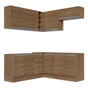 Cocina integral esquinera Madesa 349cm marron glamy 03