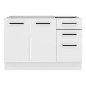Gabinete Madesa 2 puertas y 3 cajones blanco agata