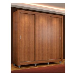 Closet Madesa 3 puertas con pies marron monaco