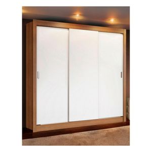 Closet Madesa 3 puertas 2 cajones marron blanco lyon