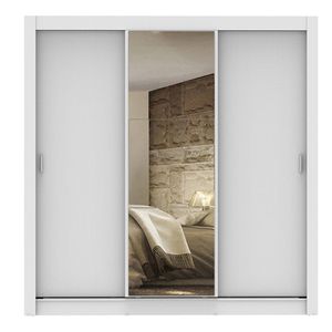 Closet Madesa 3 puertas con 1 espejo 2 cajones blanco lyon