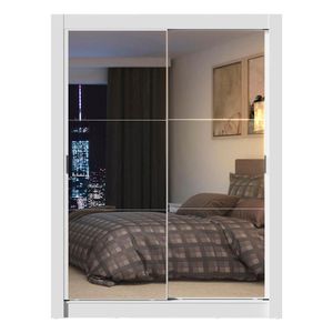 Closet Madesa 2 puertas con 2 espejo blanco denver