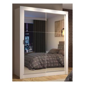 Closet Madesa 2 puertas con 2 espejo blanco denver
