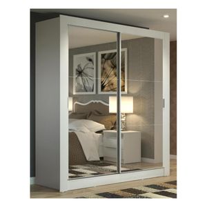 Closet Madesa 2 puertas con 2 espejo 2 cajones blanco dallas