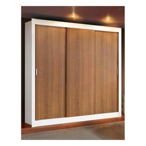 Closet Madesa 3 puertas 4 cajones blanco marron lyon plus
