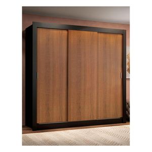 Closet Madesa lyon 3 puertas 2 cajones negro marron