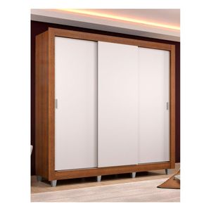 Closet Madesa 3 puertas 2 cajones con pies marron blanco lyon