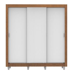Closet Madesa 3 puertas 2 cajones con pies marron blanco lyon