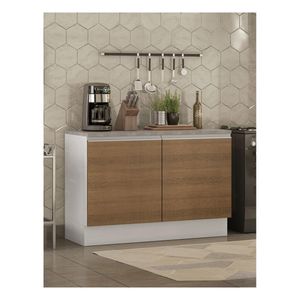Gabinete Madesa 120cm 2 puertas con encimera blanco marron glamy
