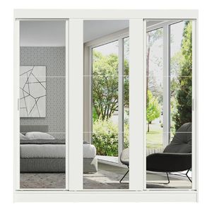 Clóset Madesa 3 puertas corredera con espejo blanco reno