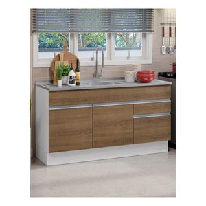 Gabinete Madesa 2 cajones 2 puertas 150 cm blanco marron glamy