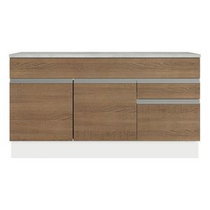 Gabinete para fregadero Madesa 150cm 2 cajones 2 puertas con encimera blanco marron glamy
