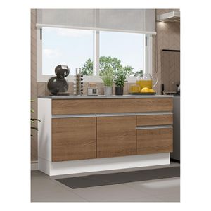 Gabinete para fregadero Madesa 150cm 2 cajones 2 puertas con encimera blanco marron glamy