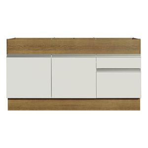 Gabinete para fregadero Madesa 150cm 2 puertas 2 cajones sin tablero ni fregadero marron blanco glamy