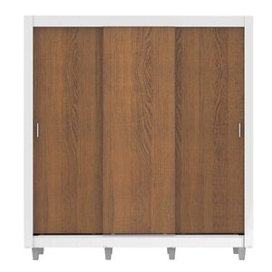 Closet Madesa 3 puertas con pies blanco marron monaco