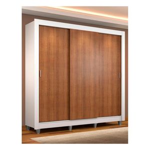 Closet Madesa 3 puertas con pies blanco marron monaco