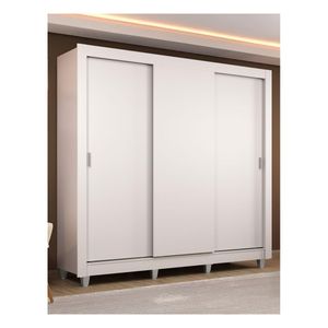 Closet Madesa 3 puertas 2 cajones con pies blanco lyon