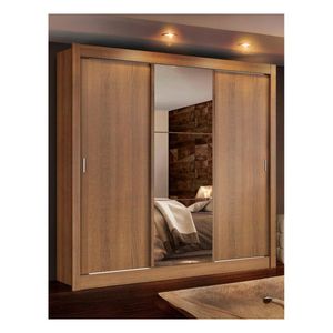 Closet Madesa 3 puertas con 1 espejo 4 cajones marron lyon plus