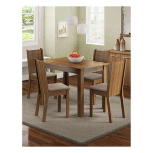 Juego de comedor Madesa con 4 sillas marron beige rute