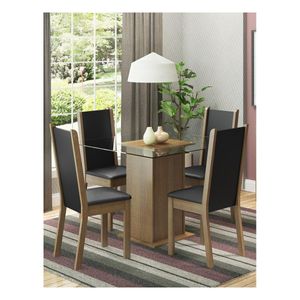 Juego de comedor Madesa con 4 sillas marrón negro aline