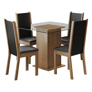 Juego de comedor Madesa con 4 sillas marrón negro aline