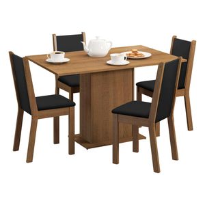 Juego de comedor Madesa con 4 sillas marrón negro talita