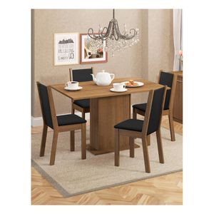 Juego de comedor Madesa con 4 sillas marrón negro talita