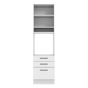 Mueble de cocina para horno Madesa 60cm 1 puerta y 3 cajones blanco agata