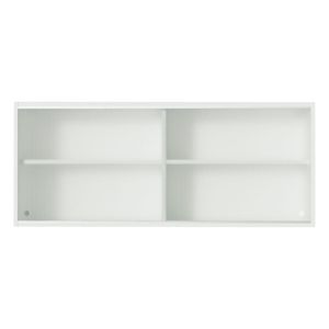Gabinete superior Madesa 120cm 2 puertas corredizas de vidrio blanco glamy, agata y reims