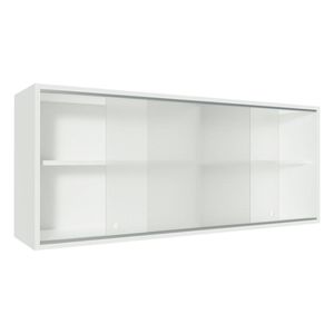 Gabinete superior Madesa 120cm 2 puertas corredizas de vidrio blanco glamy, agata y reims