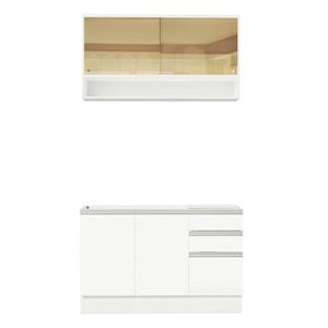 Cocina compacta Madesa 120cm con fregadero blanco glamy 05