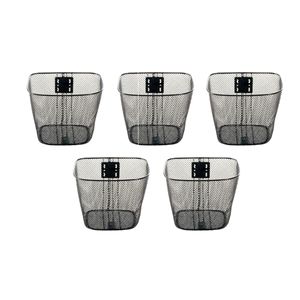 Paquete de 5 canastillas para bicicleta Veloci r16 de acero negro plastificada