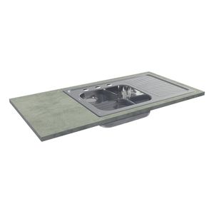 Mueble de cocina encimera con tarja de inox Madesa 120cm luna