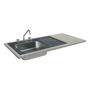 Mueble de cocina encimera con tarja de inox Madesa 120cm luna