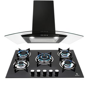 Combo rotwand Supra parrilla empotrable A Gas Y Campana de 76 cm